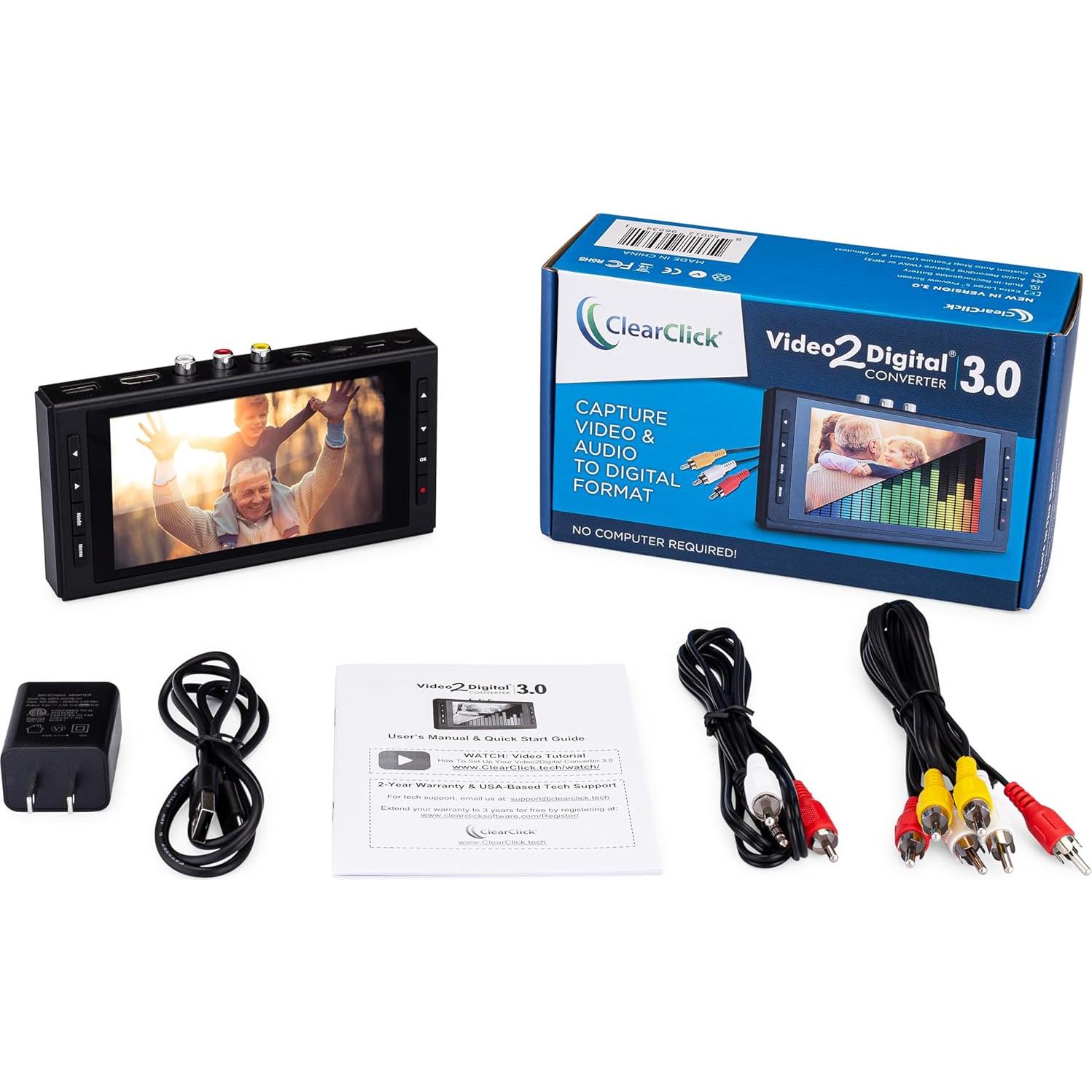 Convertidor de Video Digital ClearClick 3.0 - Graba VHS y Audio