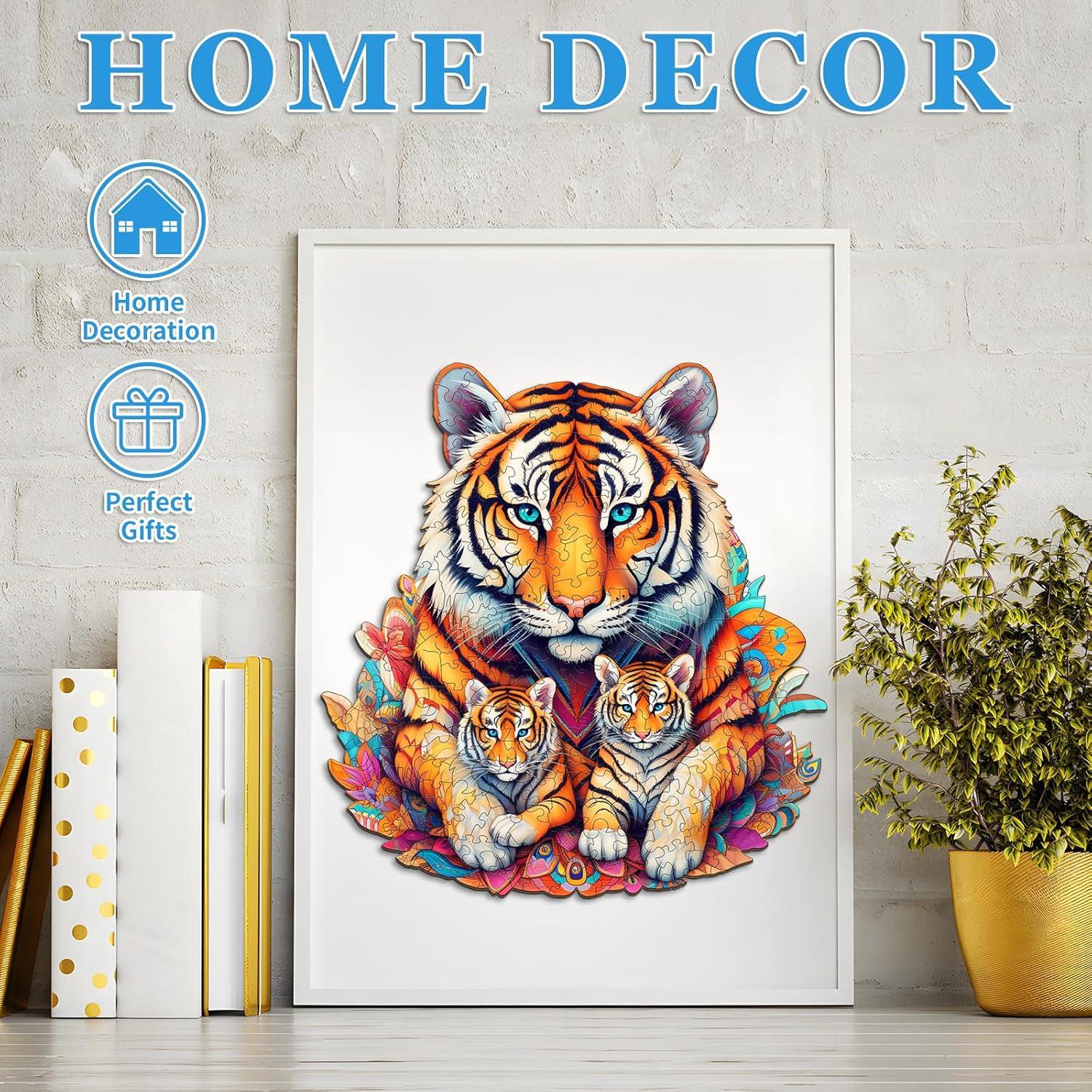 Rompecabezas de Madera Woodemon Familia de Tigres 190 Piezas