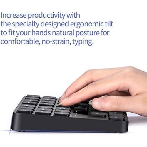 Teclado Numérico Inalámbrico Attoe 35 Teclas Recargable Negro