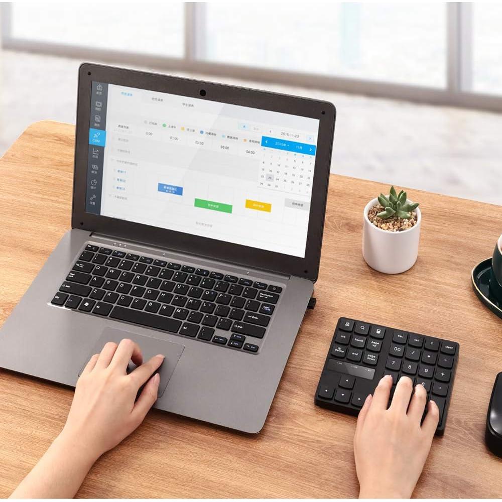 Teclado Numérico Inalámbrico Attoe 35 Teclas Recargable Negro
