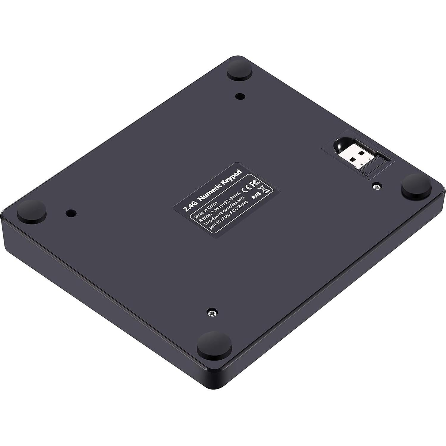 Teclado Numérico Inalámbrico Attoe 35 Teclas Recargable Negro