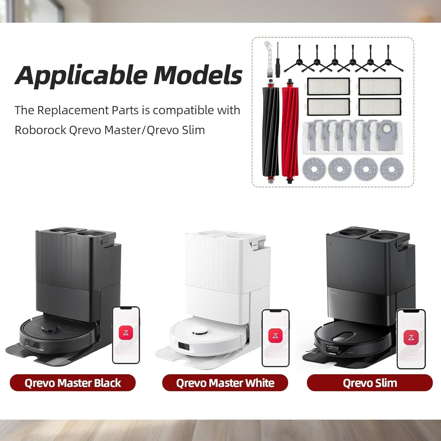 Kit de Accesorios 24 Piezas Walntec para Roborock Qrevo