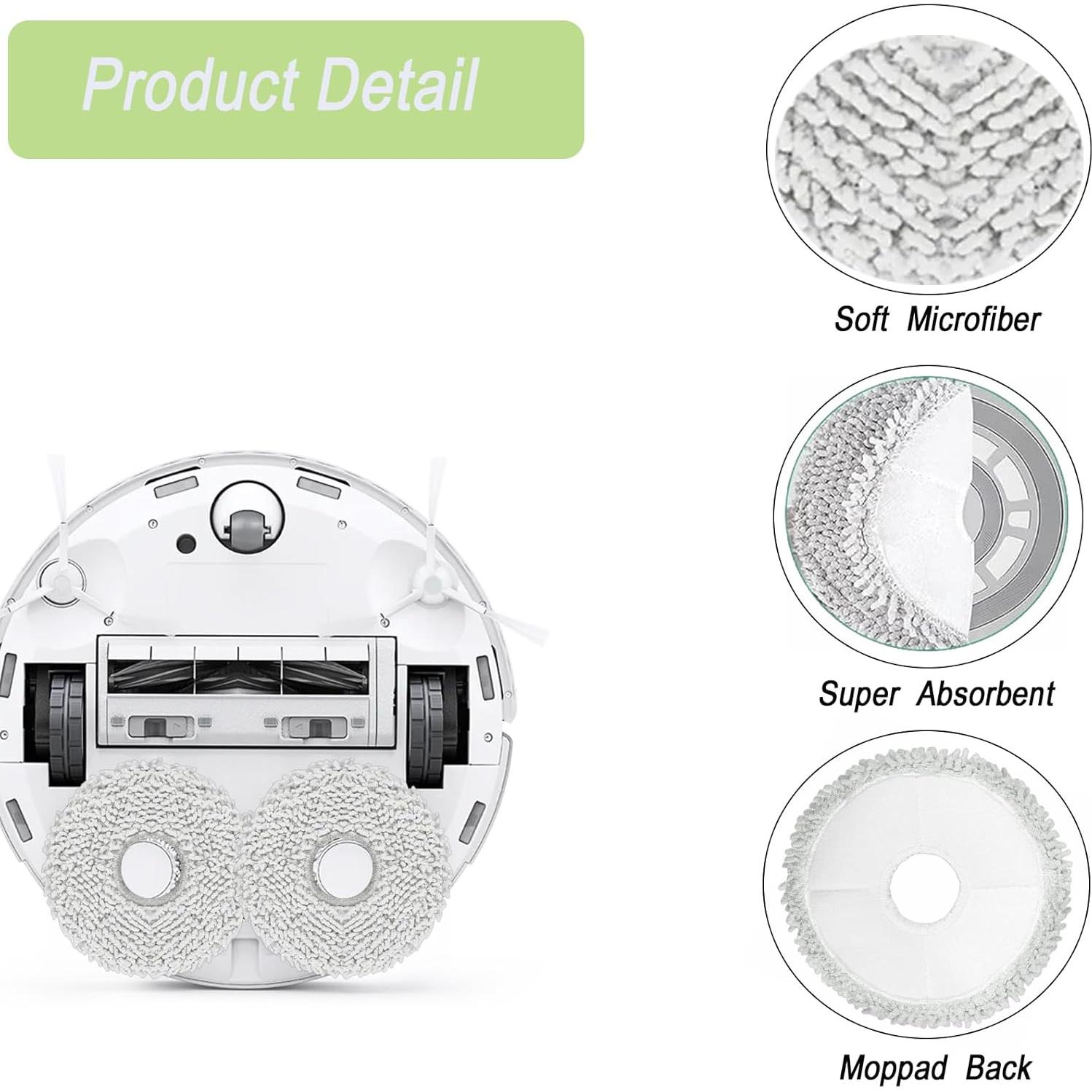 Pad de Mopa Microfibra Frexusuent para Ecovacs y Yeedi - 6 Piezas