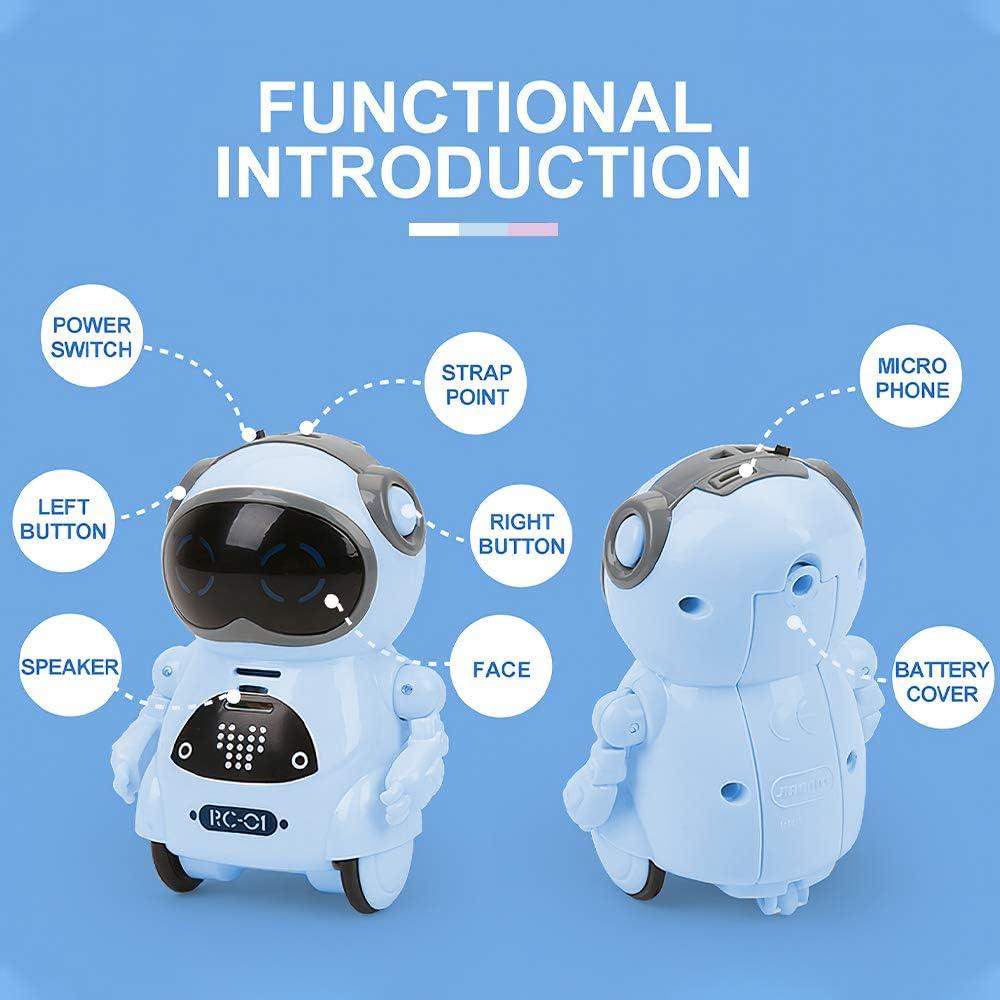 GoolRC Mini Pocket Robot, with Interactive Dialogue Conversation, Voice Recognition, Singing and Dancing, Electric Small Robot Gift (Blue)
