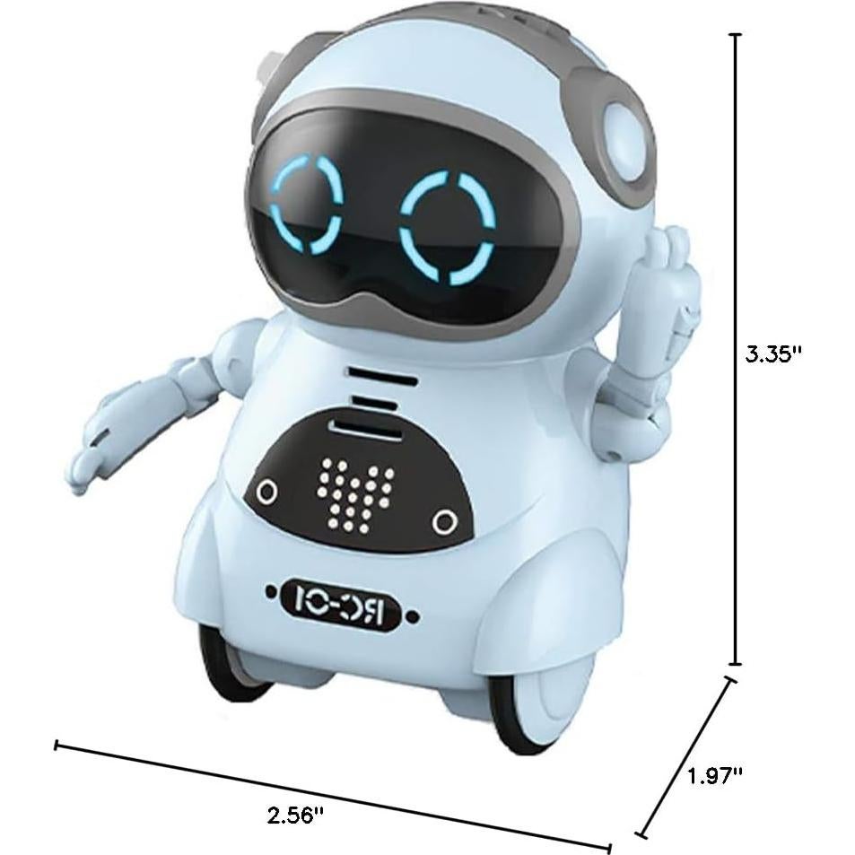 GoolRC Mini Pocket Robot, with Interactive Dialogue Conversation, Voice Recognition, Singing and Dancing, Electric Small Robot Gift (Blue)
