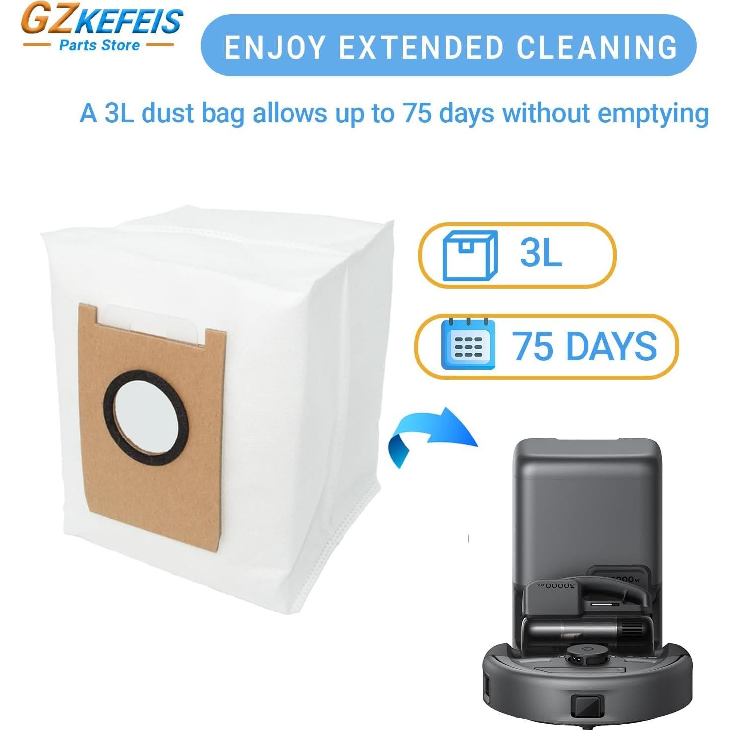 Paquete de 5 Bolsas de Polvo GZKEFEIS para Aspiradora eufy E20