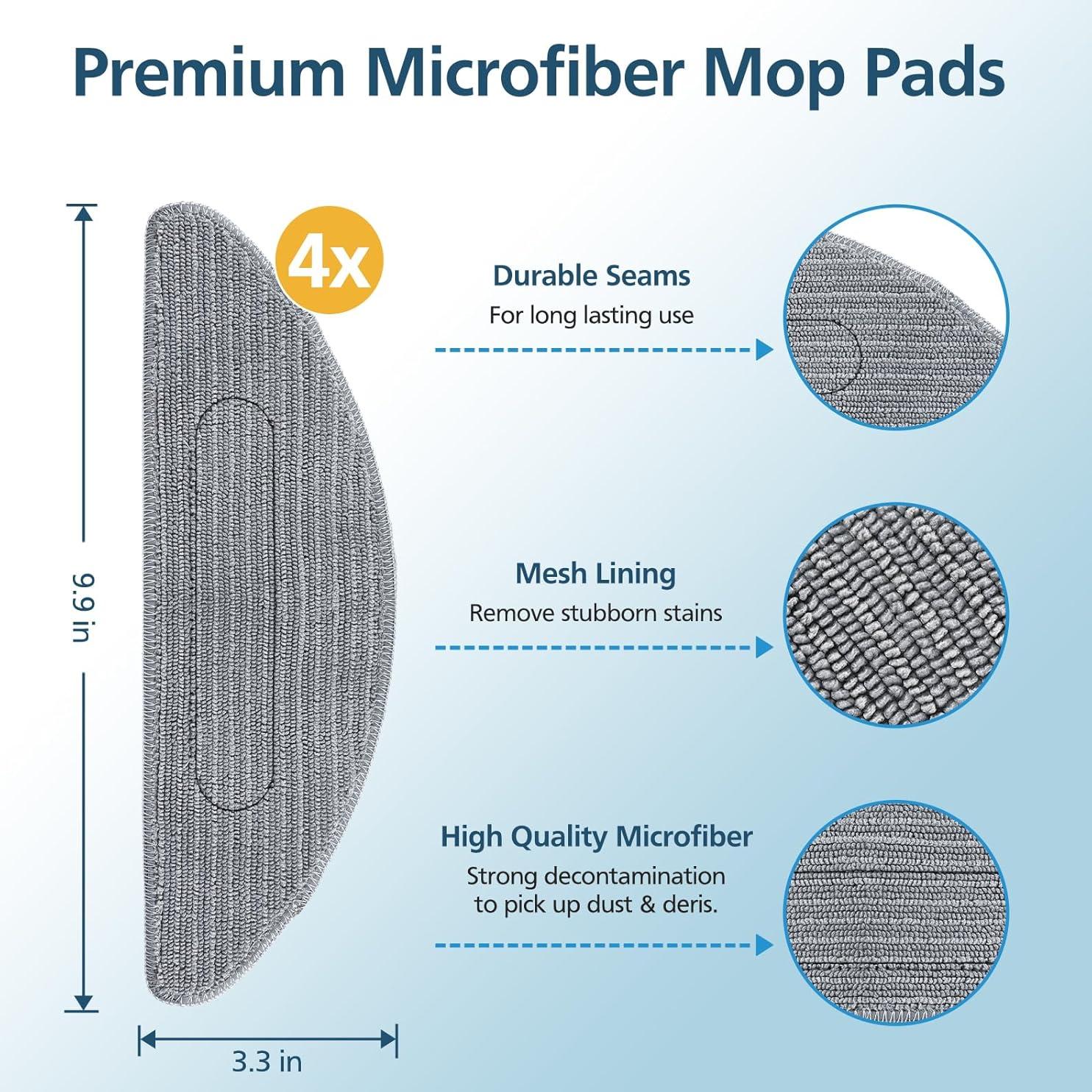 4 Almohadillas de Reemplazo Microfibra Lacvik para iRobot Roomba i5/i5+/j5/j5+