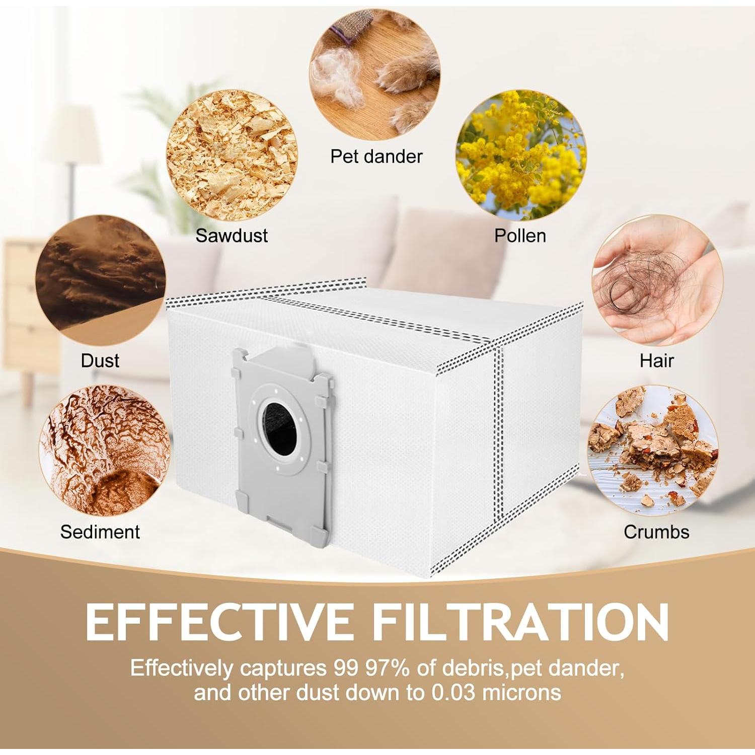 Paquete de 12 bolsas de polvo Rinakou para ECOVACS DEEBOT