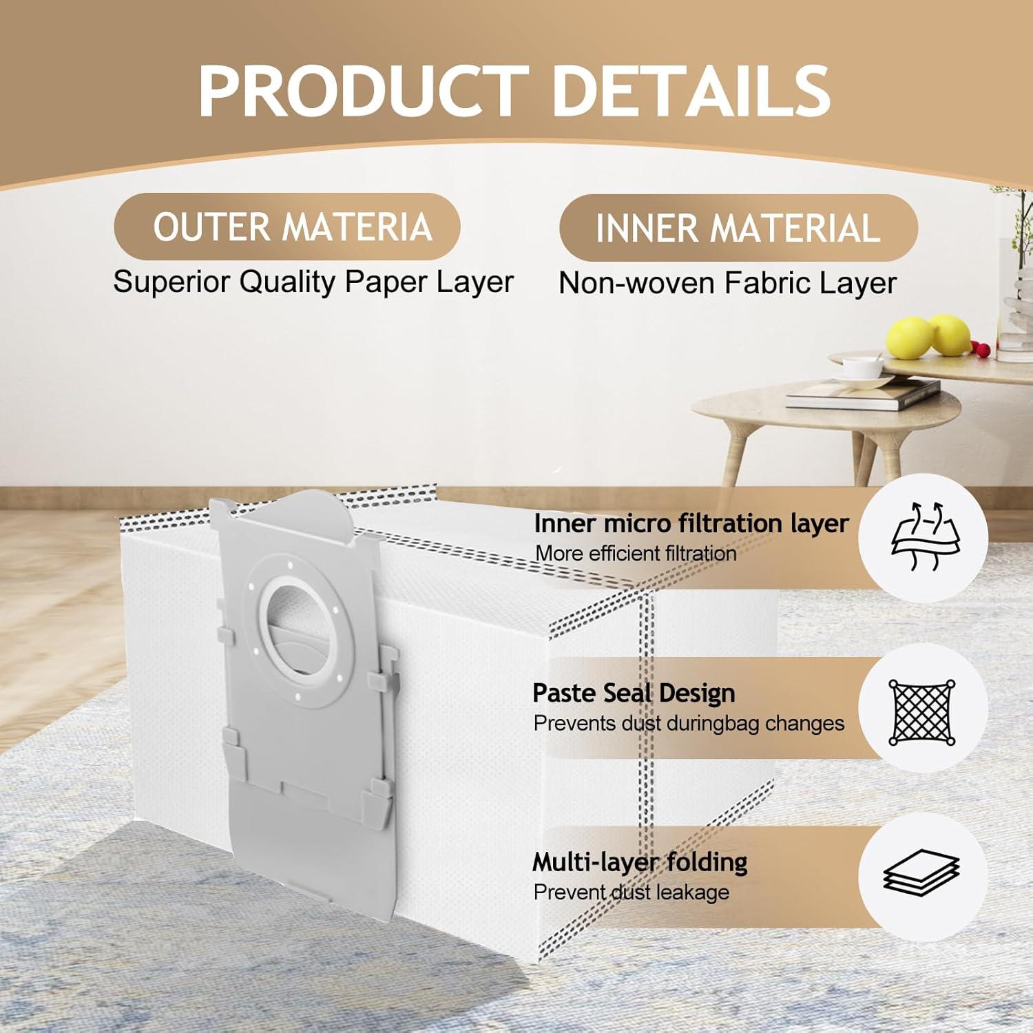 Paquete de 12 bolsas de polvo Rinakou para ECOVACS DEEBOT