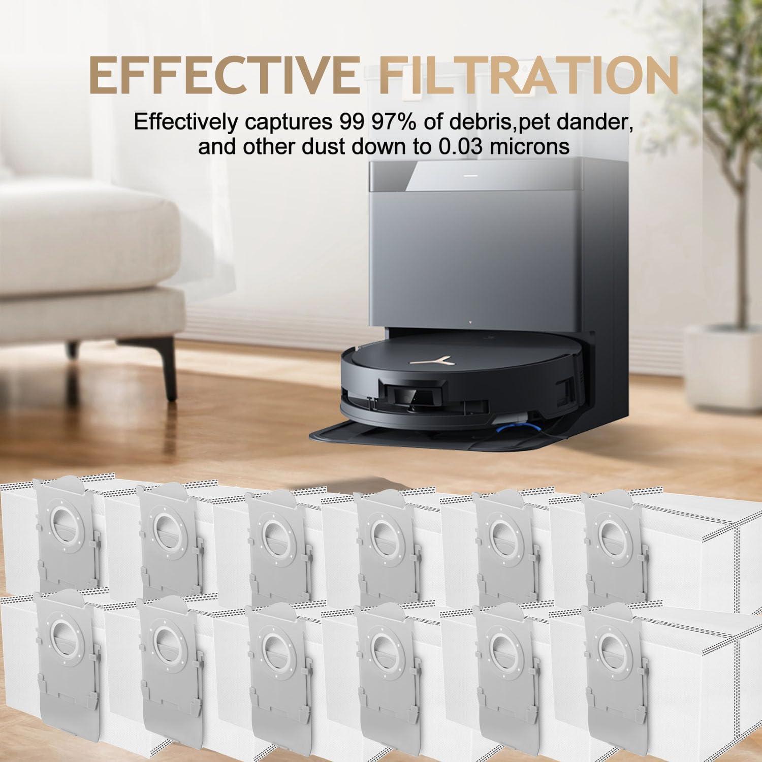 Paquete de 12 bolsas de polvo Rinakou para ECOVACS DEEBOT