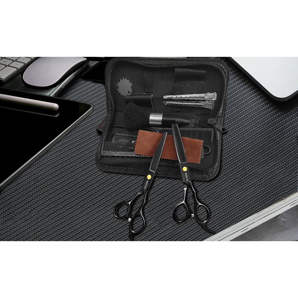 Juego de tijeras de peluquería Hecho.Ds 12 piezas profesional