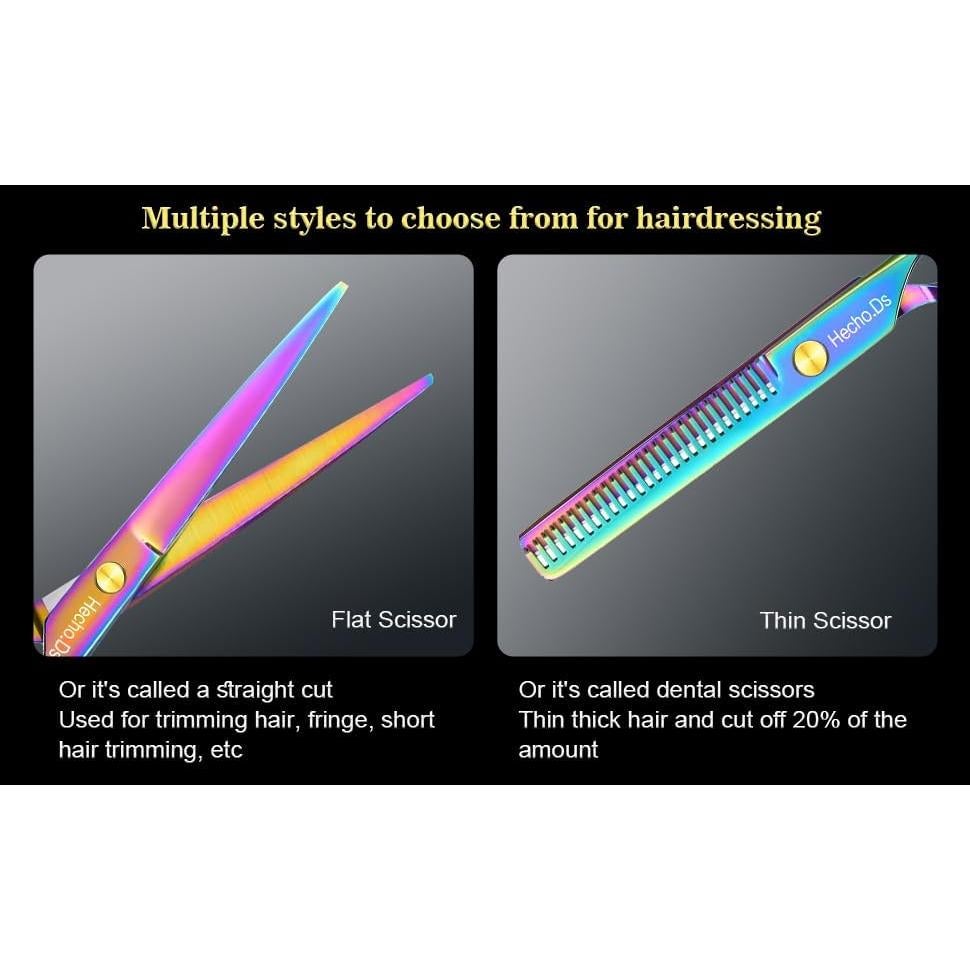 Juego de tijeras de peluquería Hecho.Ds 12 piezas profesional