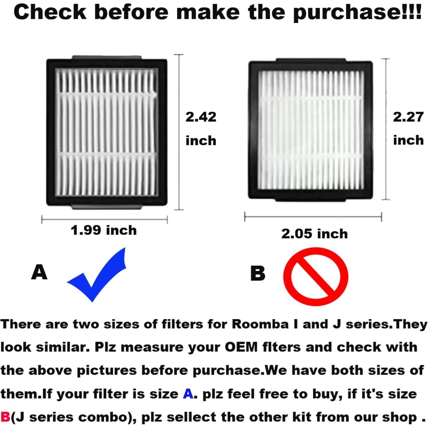 Kit de Repuestos YOKYON para iRobot Roomba i1 i3 i4 i5 i6 i7 J5 J6 J7 J9 - Filtros HEPA y Cepillos