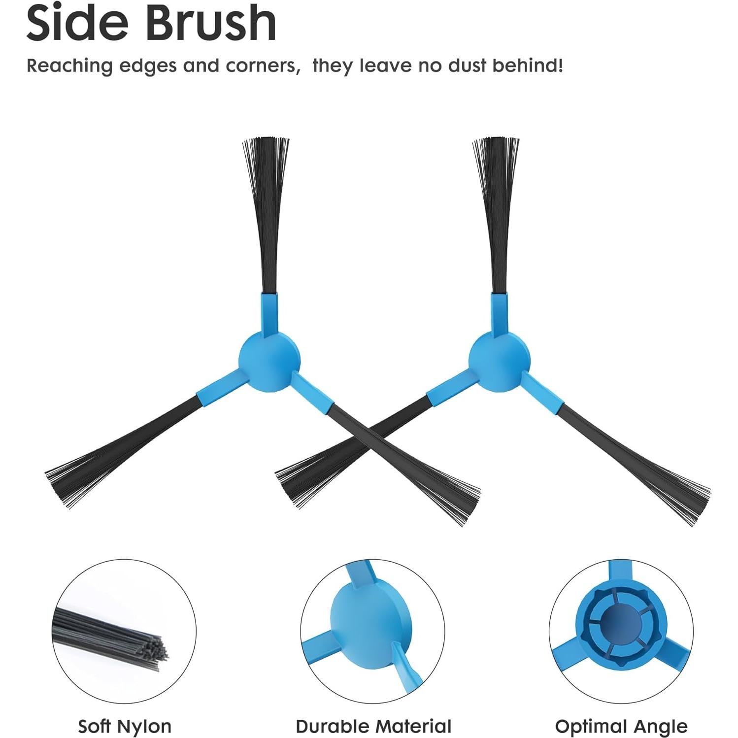 Repuestos Aspiradora Robot Extravis V5 - 4 Cepillos, 4 Paños, 4 Filtros HEPA