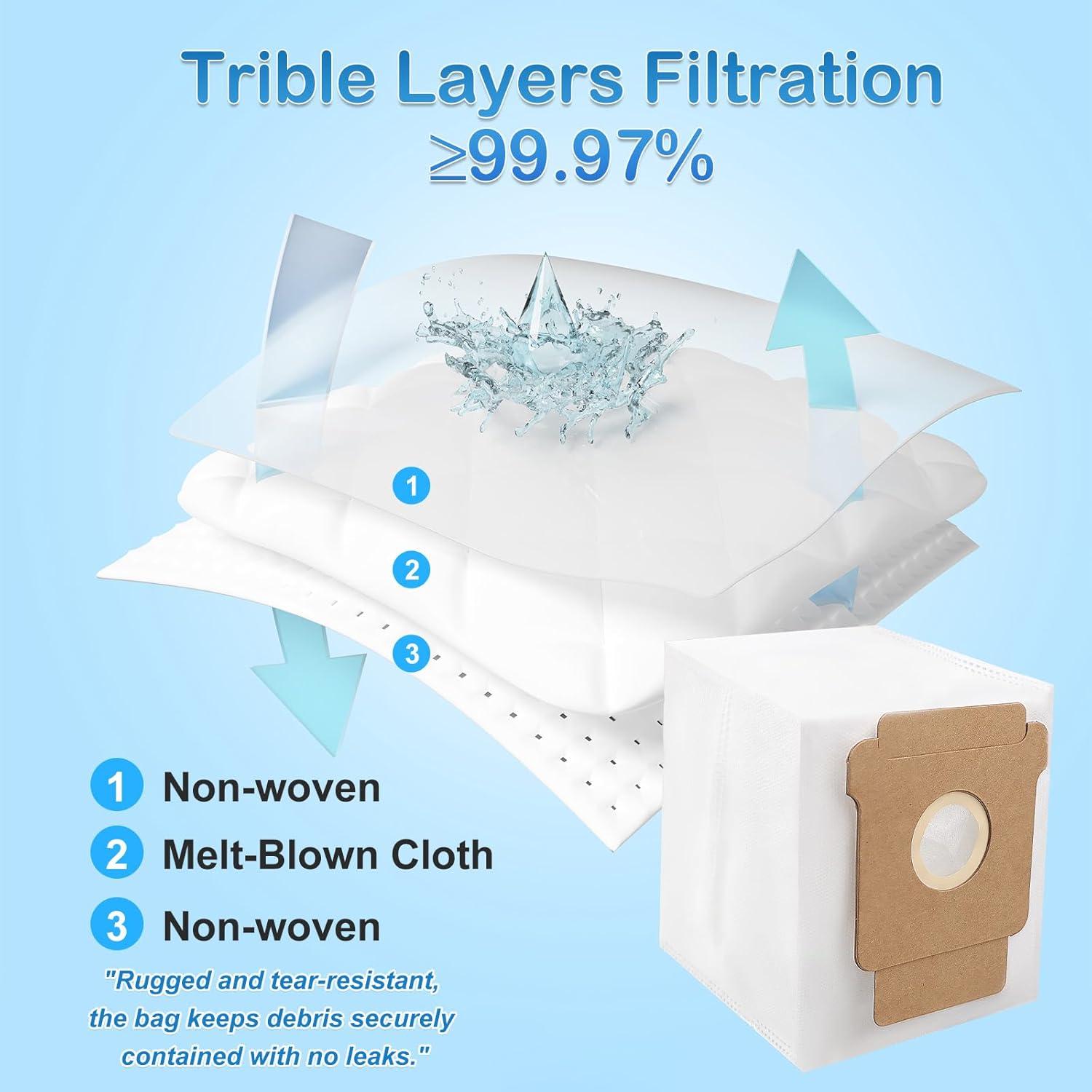 Paquete de 10 bolsas de polvo Estelife Q0520 para iRobot Roomba