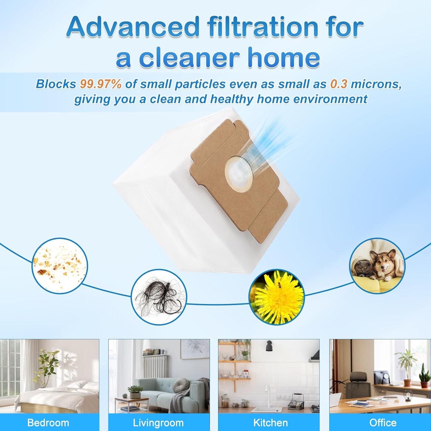 Paquete de 10 bolsas de polvo Estelife Q0520 para iRobot Roomba