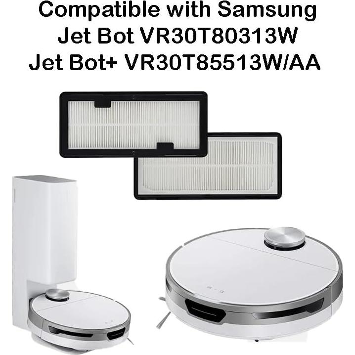 SCREENTRONICS Pre-Motor Filter & Exhaust VCA-RHF95 HEPA Filter Set Replacement for Samsung Jet Bot VCA-SAE90 VAC-RAE85A Clean Station, Jet Bot VR30T80313W Jet Bot + VR30T85513W/AA Robot Vacuum Cleaner