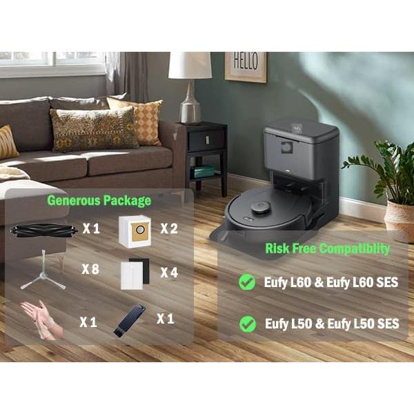 Kit de Repuesto para Aspiradora eufy L60/L50 - 8 Cepillos, 4 Filtros