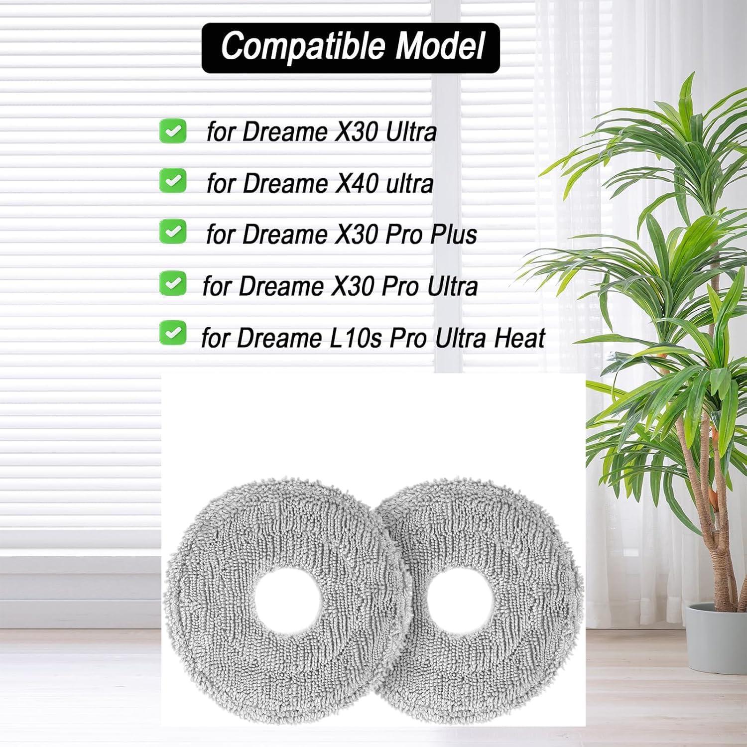 Paquete de 2 almohadillas de microfibra para mopas Dreame