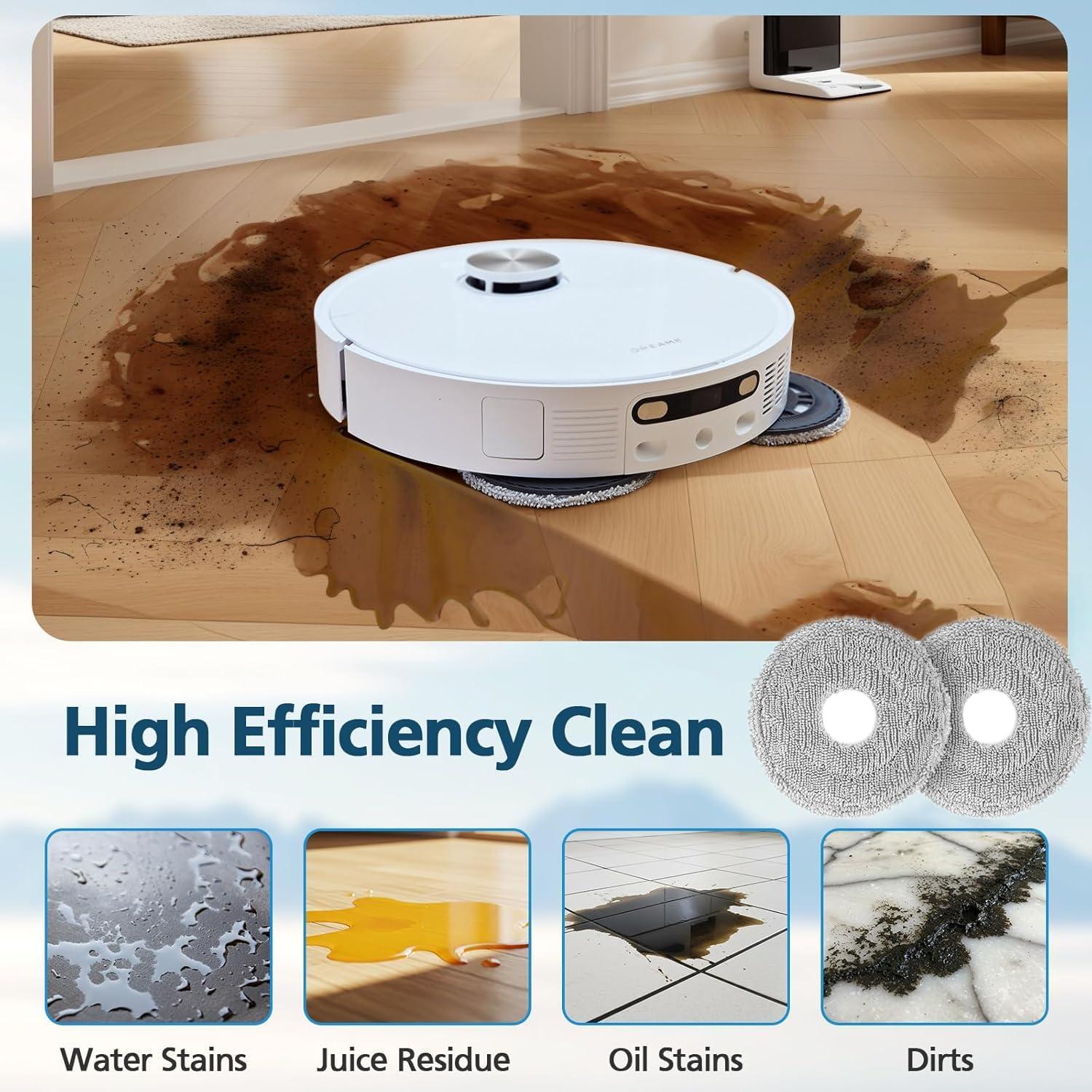 Paquete de 2 almohadillas de microfibra para mopas Dreame