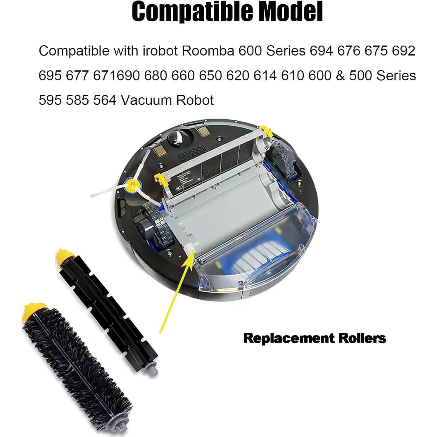 Rodillos de Reemplazo Detetap para iRobot Roomba 600/500 - 2 Piezas