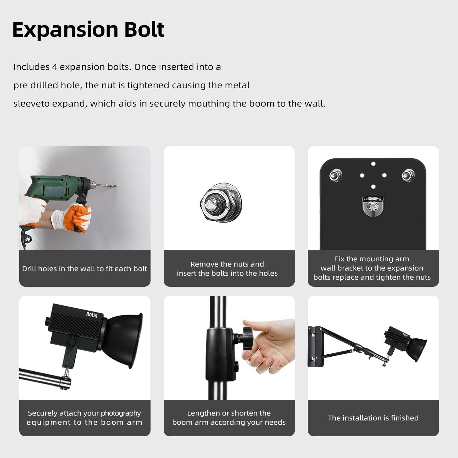 Soporte de Pared para Luz de Anillo ITOTIN 135cm Ajustable