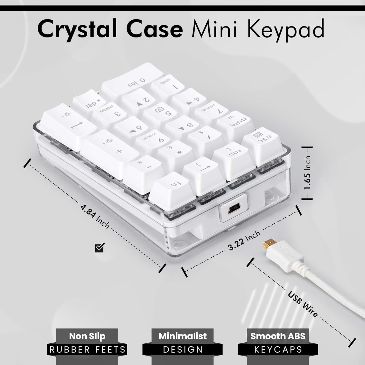 Teclado Numérico Mecánico Qisan GATERON Azul Retroiluminado 21 Teclas