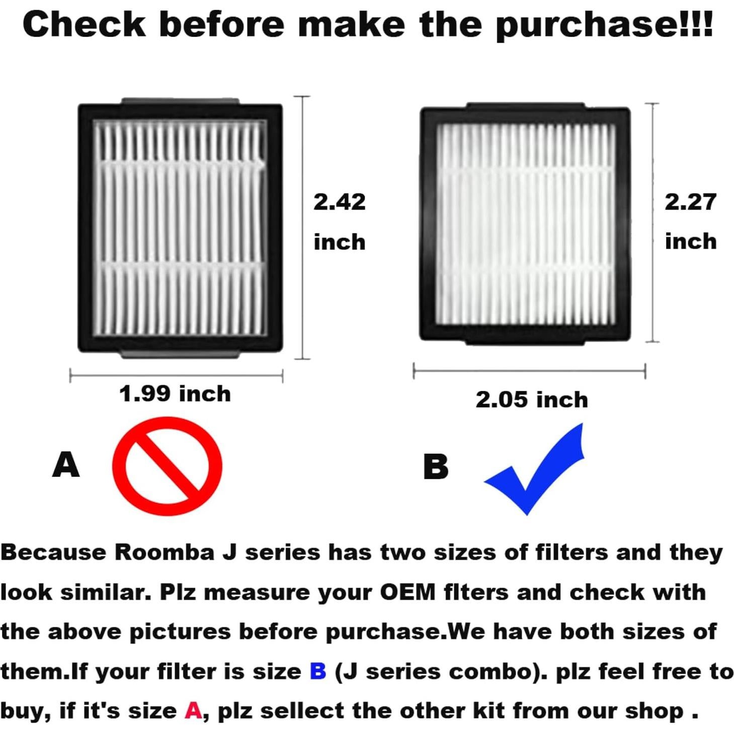 Kit de Repuesto Amyehouse para iRobot Roomba J7+ Combo - Filtros HEPA y Cepillos