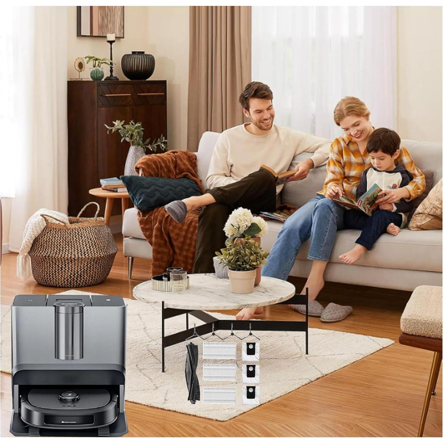 Replacement Accessories Kit for Eureka J20: Replacement Parts Compatible with Eureka J20 Robot Vacuum, Main Brush Side Brush Hepa Filter Dust Bag Cleaning Tool Spare Attachments