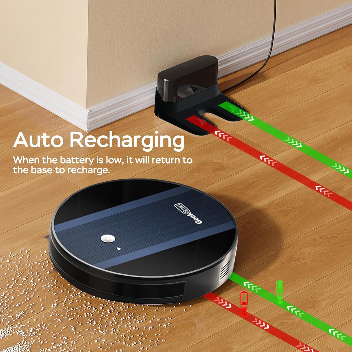 Aspiradora Robot GeekTale G6, Succión Fuerte 1800Pa, Wi-Fi