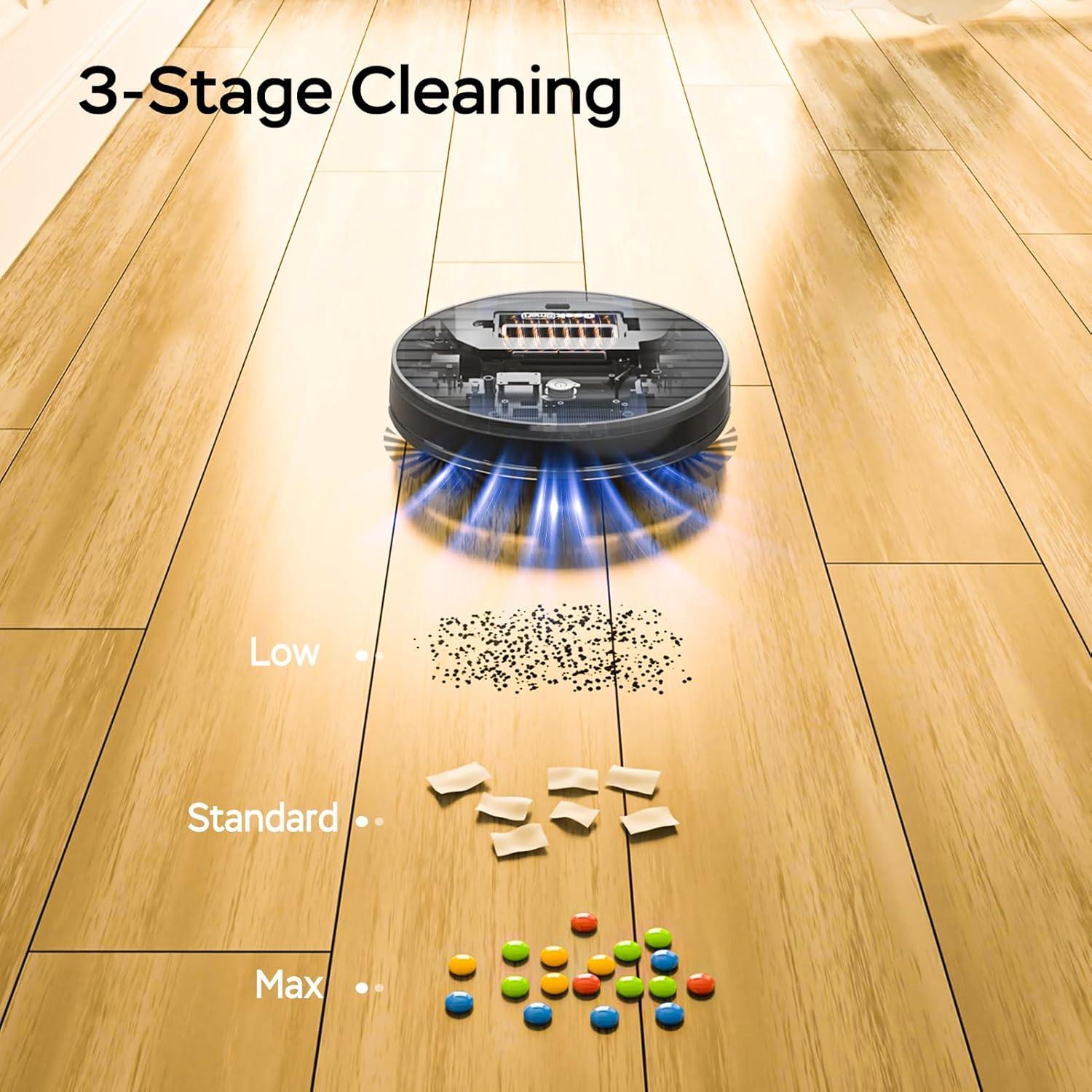 Aspiradora Robot GeekTale G6, Succión Fuerte 1800Pa, Wi-Fi