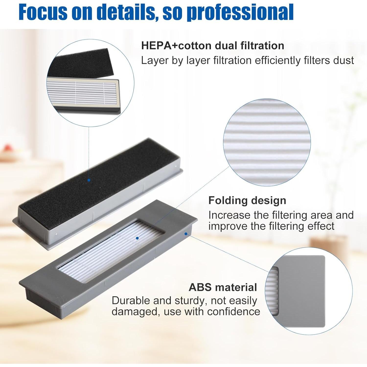 Filtros HEPA de Reemplazo Detetap para ECOVACS Deebot T8 N8