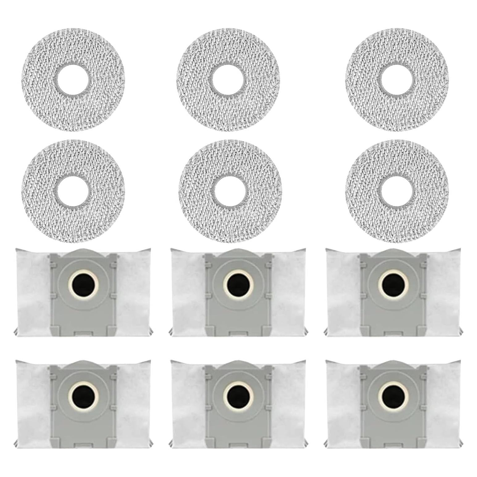 Kit de Reemplazo Jpbaisqic para ECOVACS DEEBOT T50 Max - 6 Bolsas y 6 Almohadillas