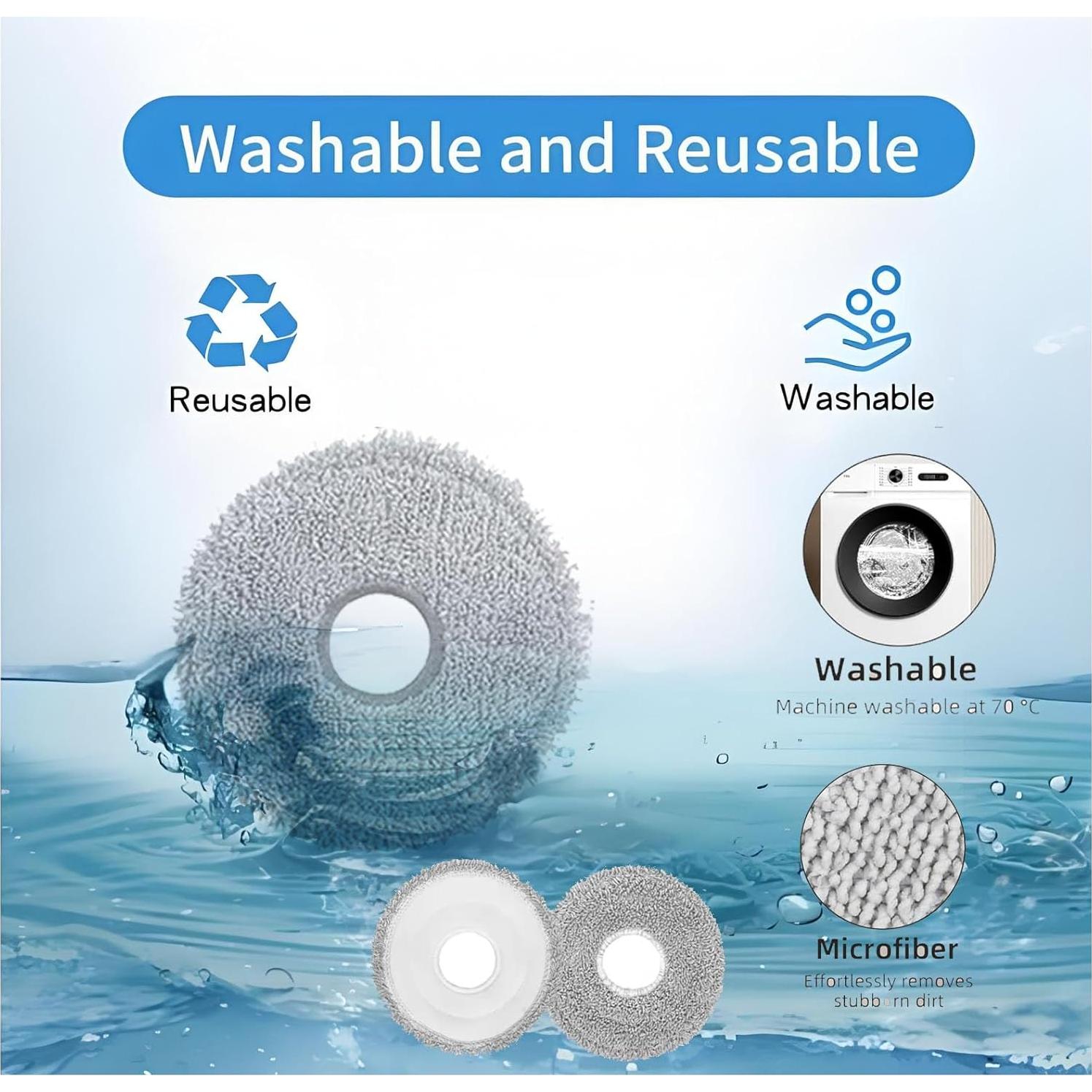 Kit de Reemplazo Jpbaisqic para ECOVACS DEEBOT T50 Max - 6 Bolsas y 6 Almohadillas