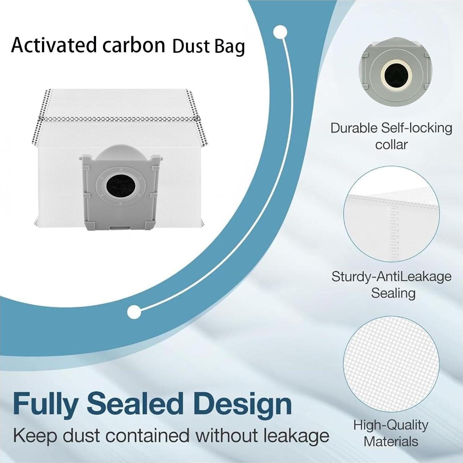 Kit de Reemplazo Jpbaisqic para ECOVACS DEEBOT T50 Max - 6 Bolsas y 6 Almohadillas