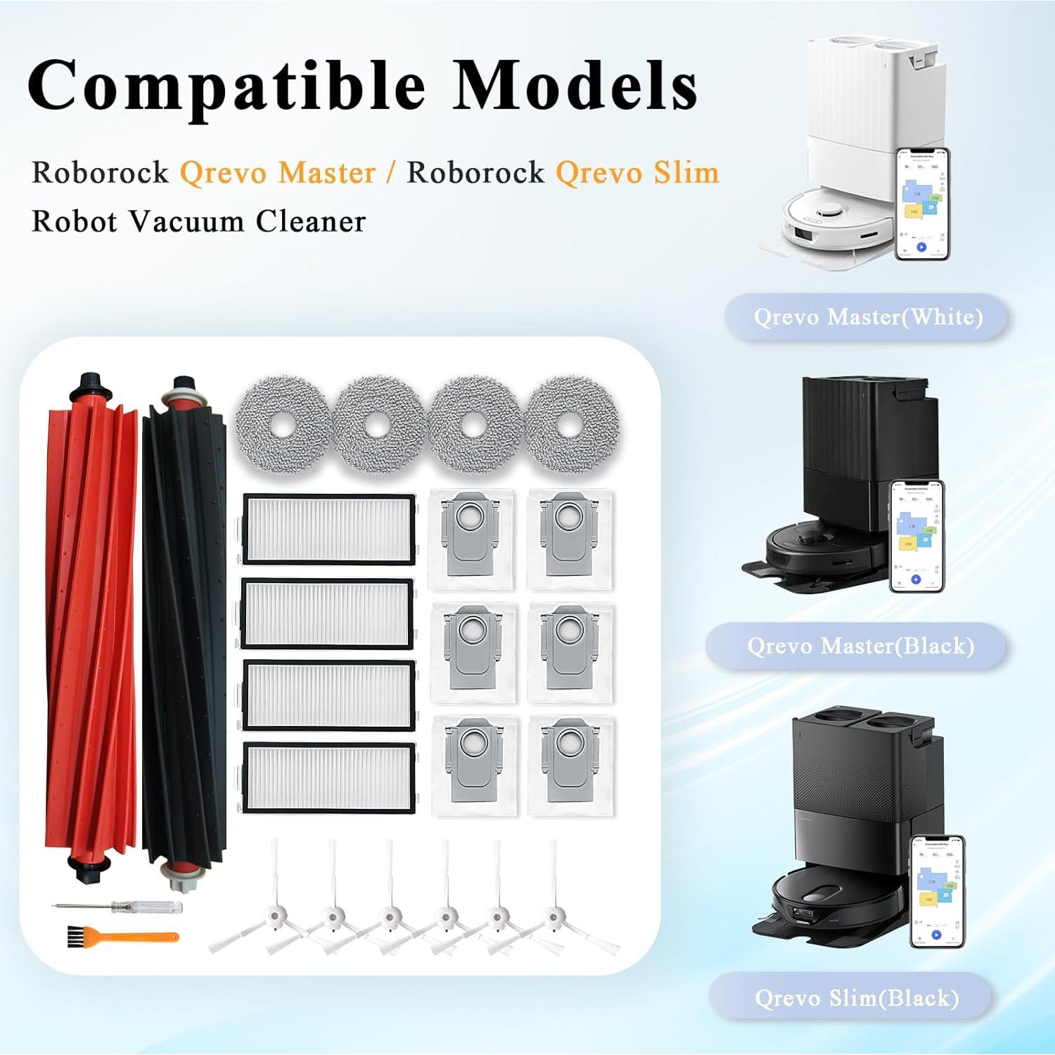 Kit de Accesorios Soniicmomo para Roborock Qrevo Master - 24 Piezas