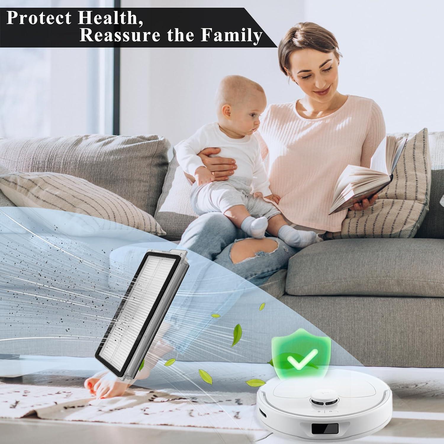 Filtro HEPA Soniicmomo Compatible con Roborock Qrevo - Paquete de 6