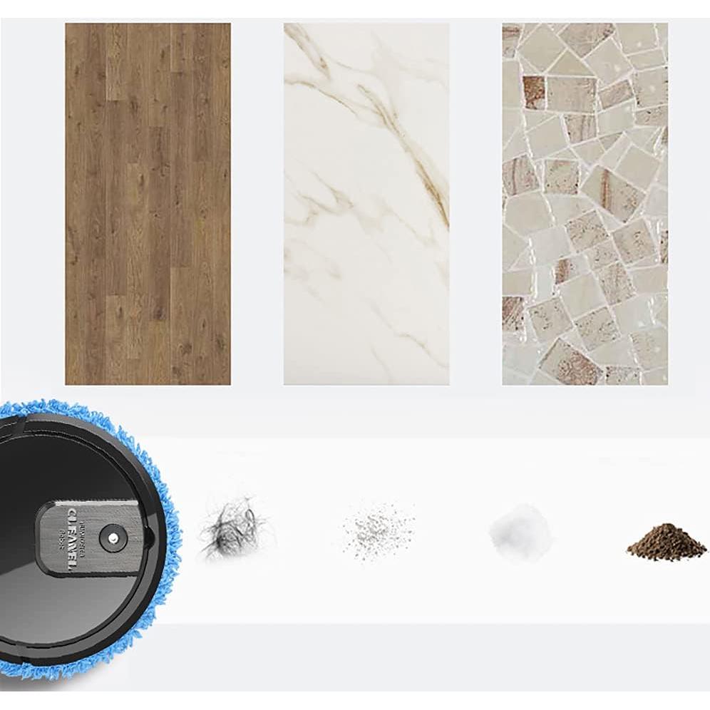 Dry and Wet 3 in 1 Sweeping Robot, Intelligent Sweeping Robot Vacuum Cleaner, Rechargeable Dry and Wet Fully Automatic Mopping Machine for Pet Hair and Mop Cleaner, Hard Floor (Black)