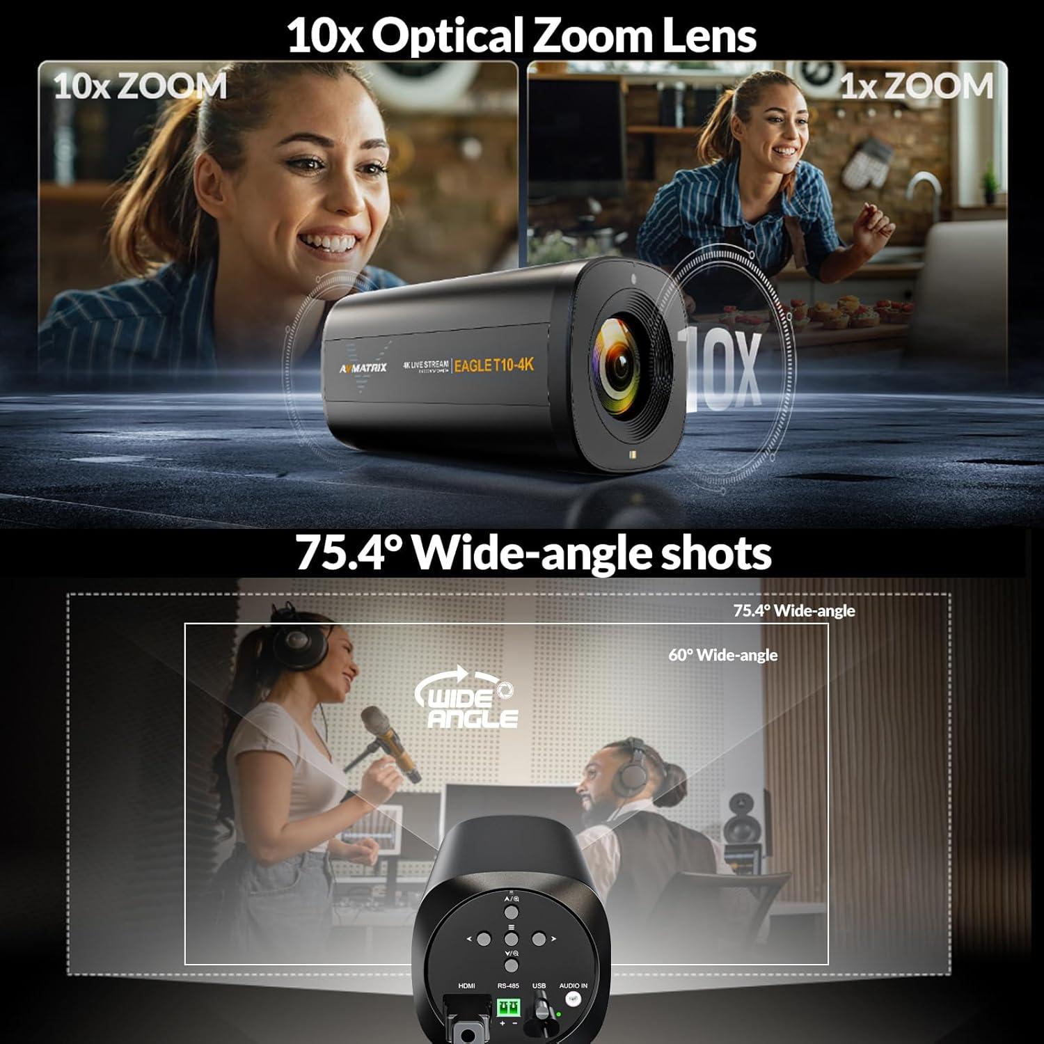 Cámara de Transmisión AVMATRIX Eagle T10 10X Zoom FHD 1080P