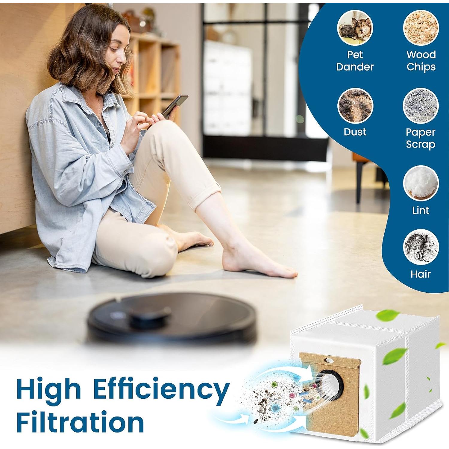 Paquete de 12 bolsas de polvo 2.5L para aspiradora Eufy L50/L60