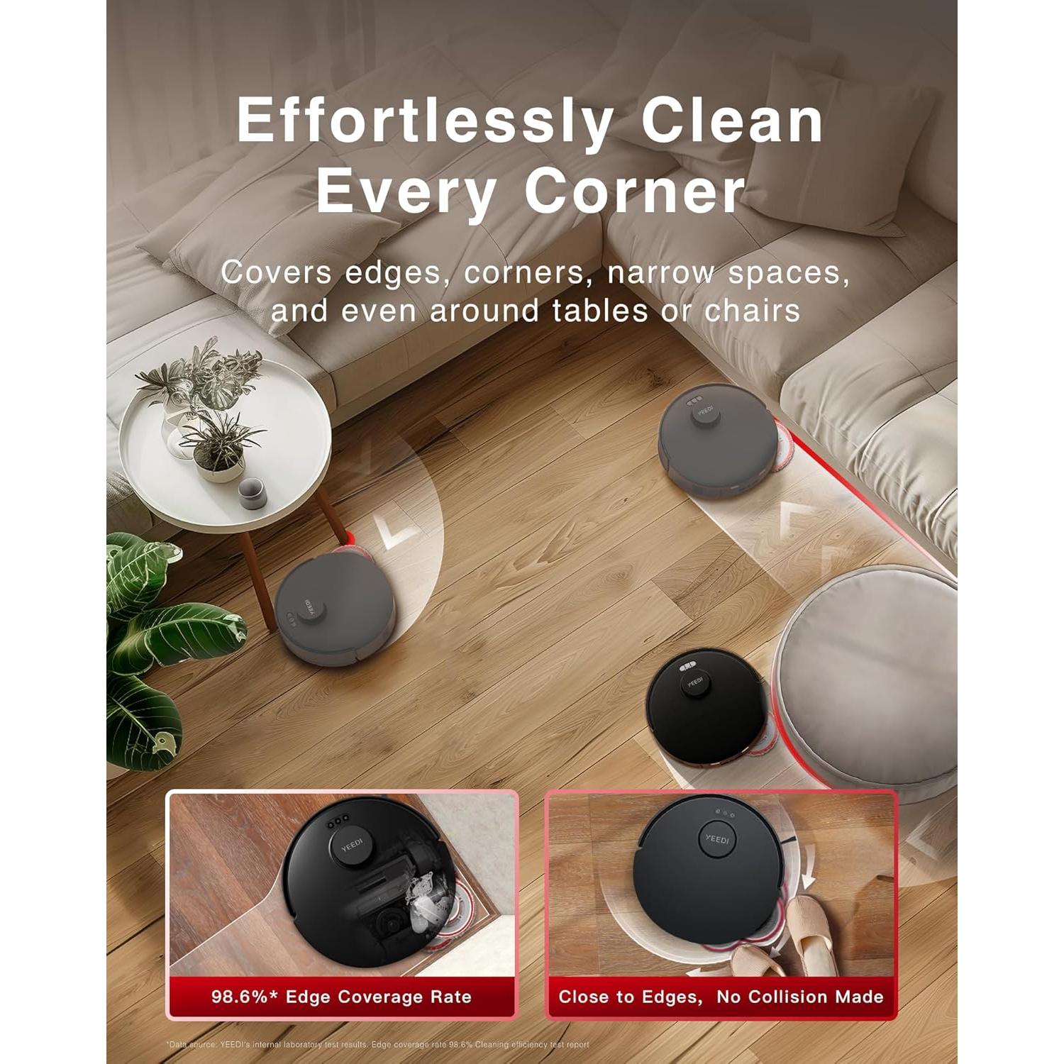 Robot Aspirador Yeedi M12 PRO+ con Solución de Limpieza 1L