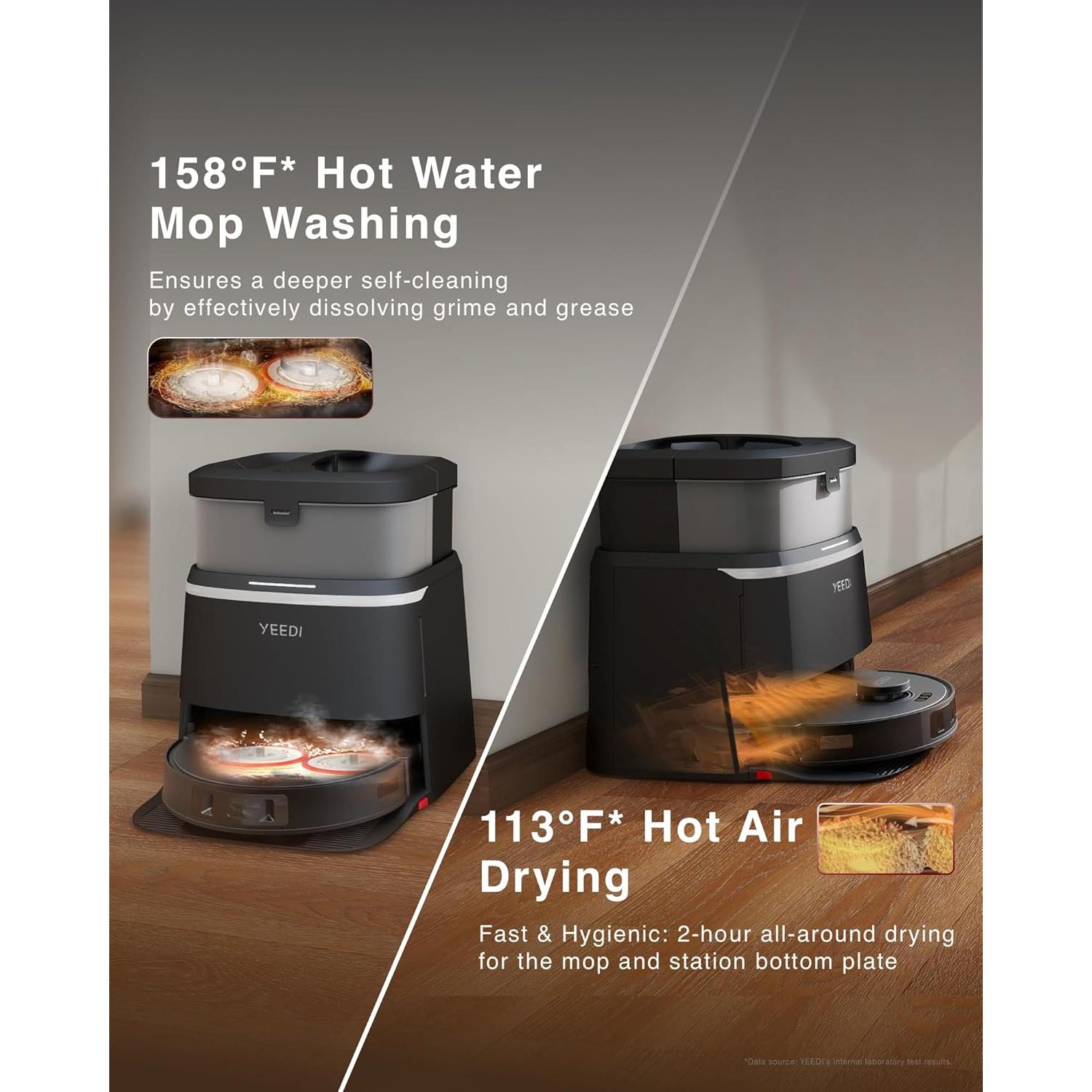 Robot Aspirador Yeedi M12 PRO+ con Solución de Limpieza 1L