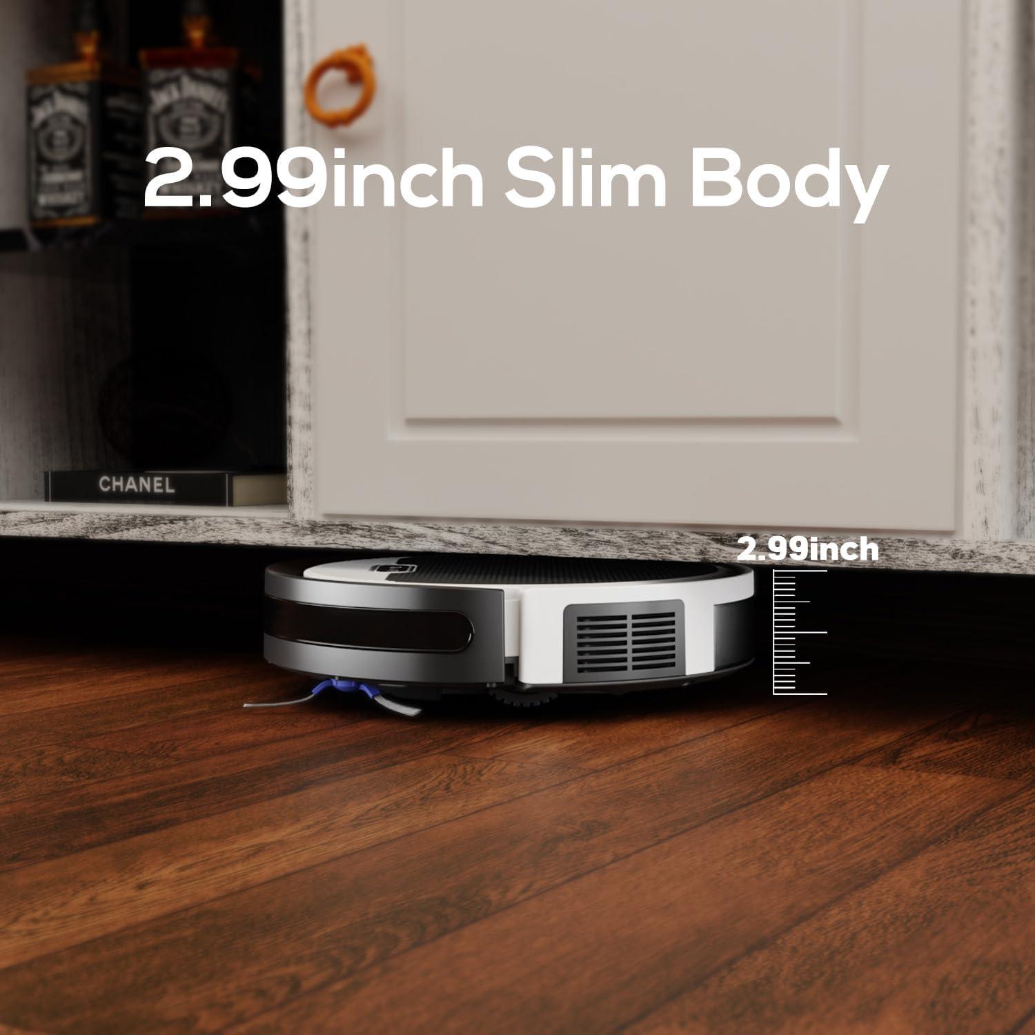 V3 2 in 1 Robot Vacuum and Mop Combo, 5000Pa Robot Vaccum, WiFi/Alexa/App/Remote Control, Quiet ，Voice Control, Self-Charging, Ideal for Pet Hair, Hard Floor, Carpet