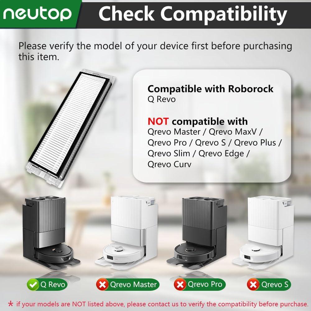 Filtros HEPA Neutop para Aspiradora Robot Roborock Q Revo - 8 Unidades