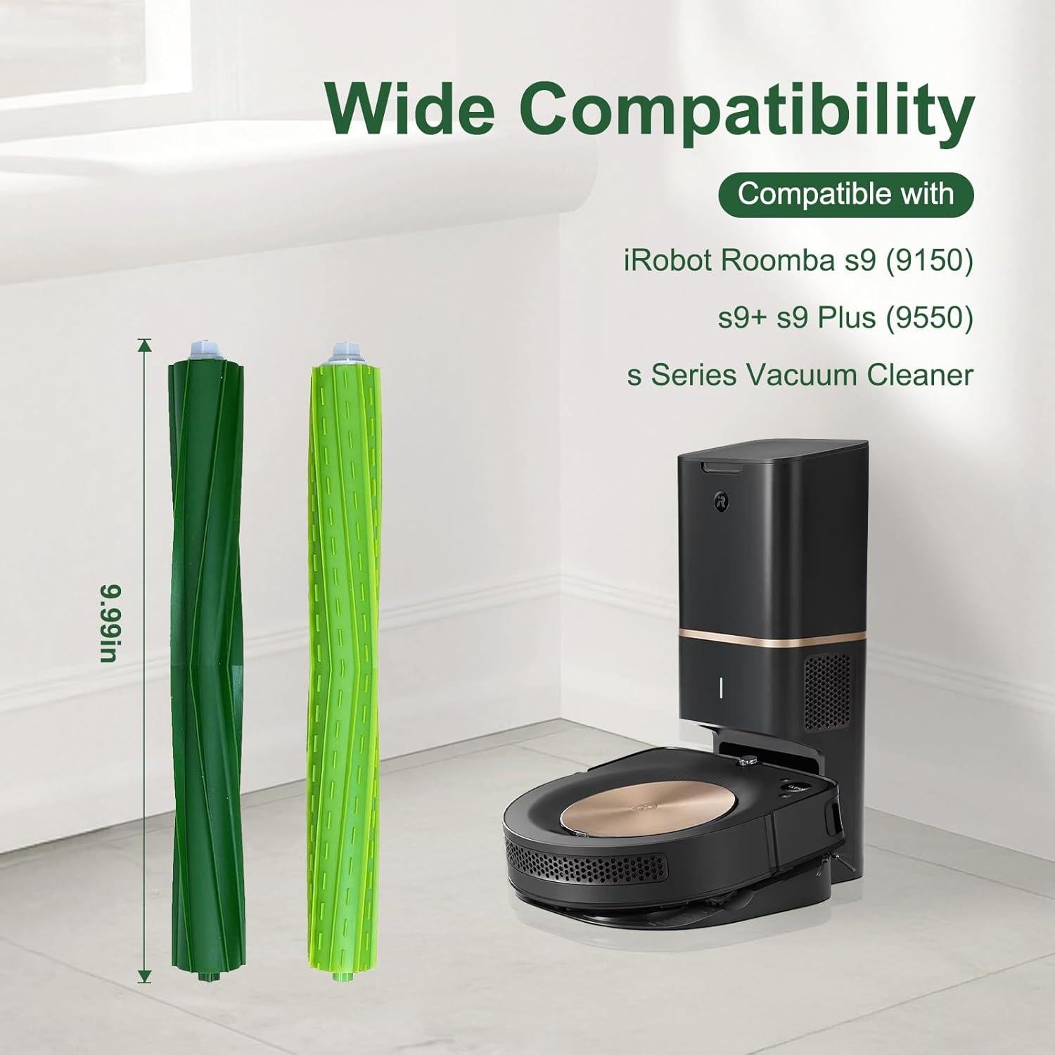 4 Cepillos de Goma Multi-Superficie MIXEAL para iRobot Roomba s9