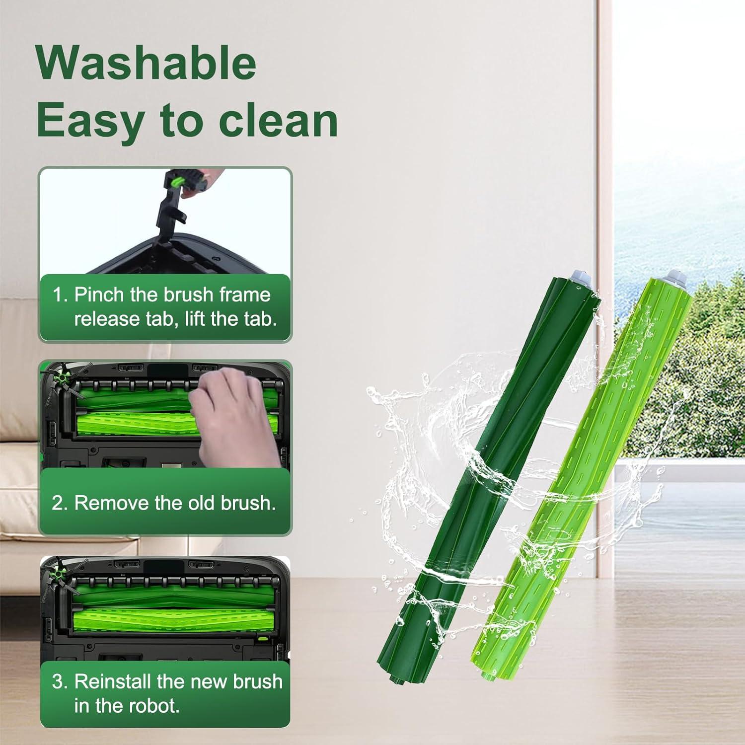 4 Cepillos de Goma Multi-Superficie MIXEAL para iRobot Roomba s9