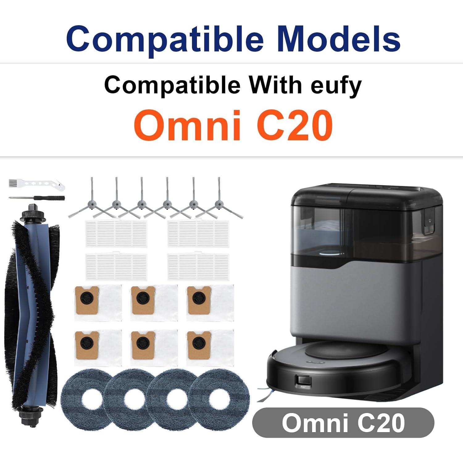 23 Piezas Accesorios Eufy Omni C20 - Cepillos, Filtros y Mopa