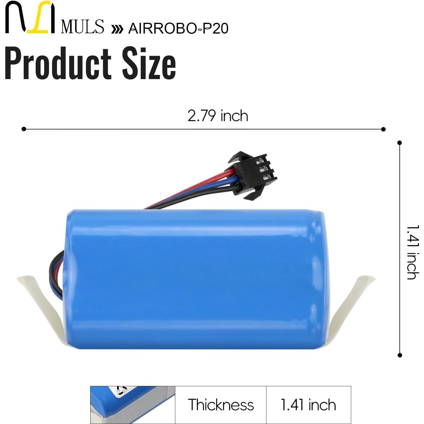 Batería Recargable MULS 3400mAh 14.4V para AIRROBO P20
