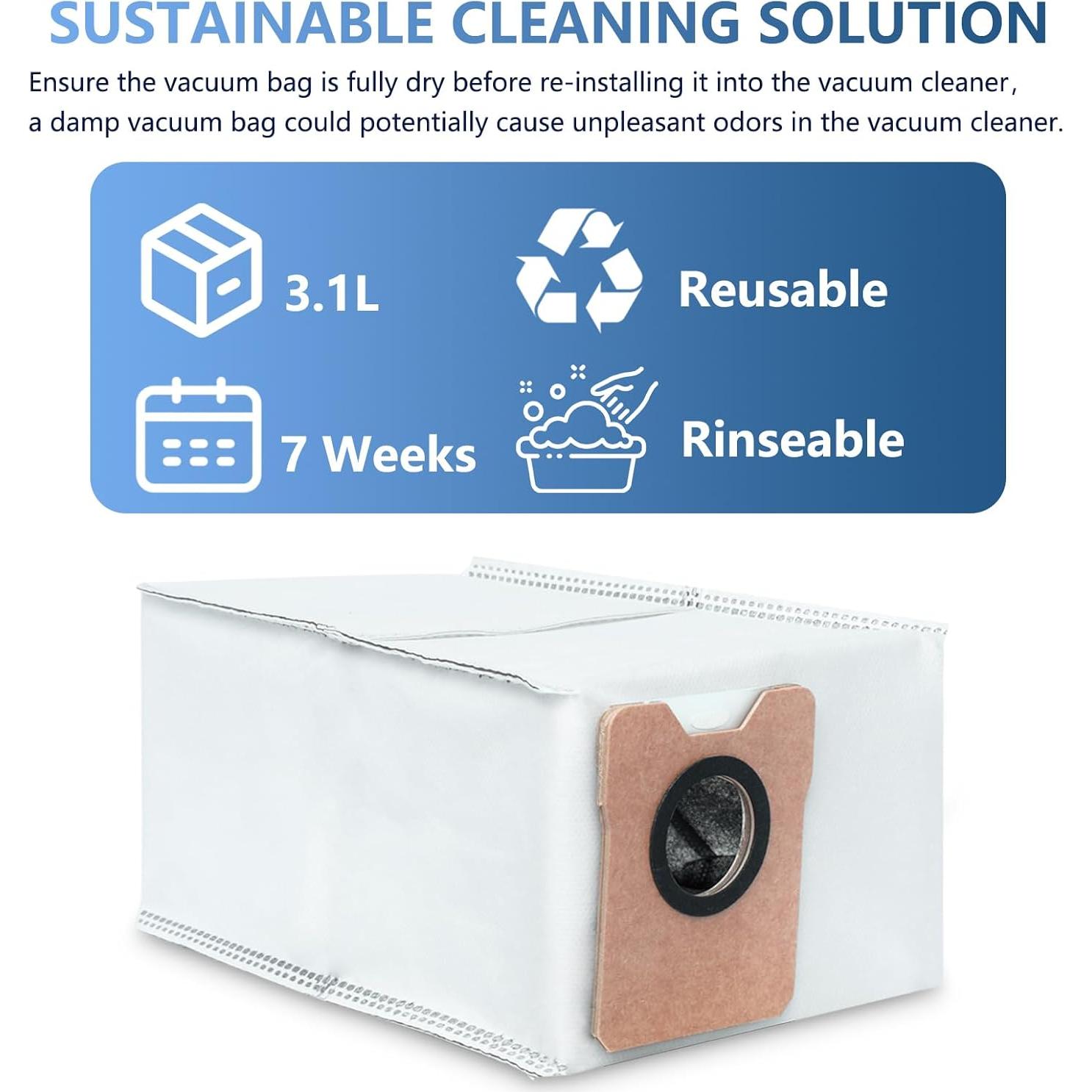 Bolsas de Polvo Lavacum para Eufy C20/C10 - Paquete de 14, 3.1L