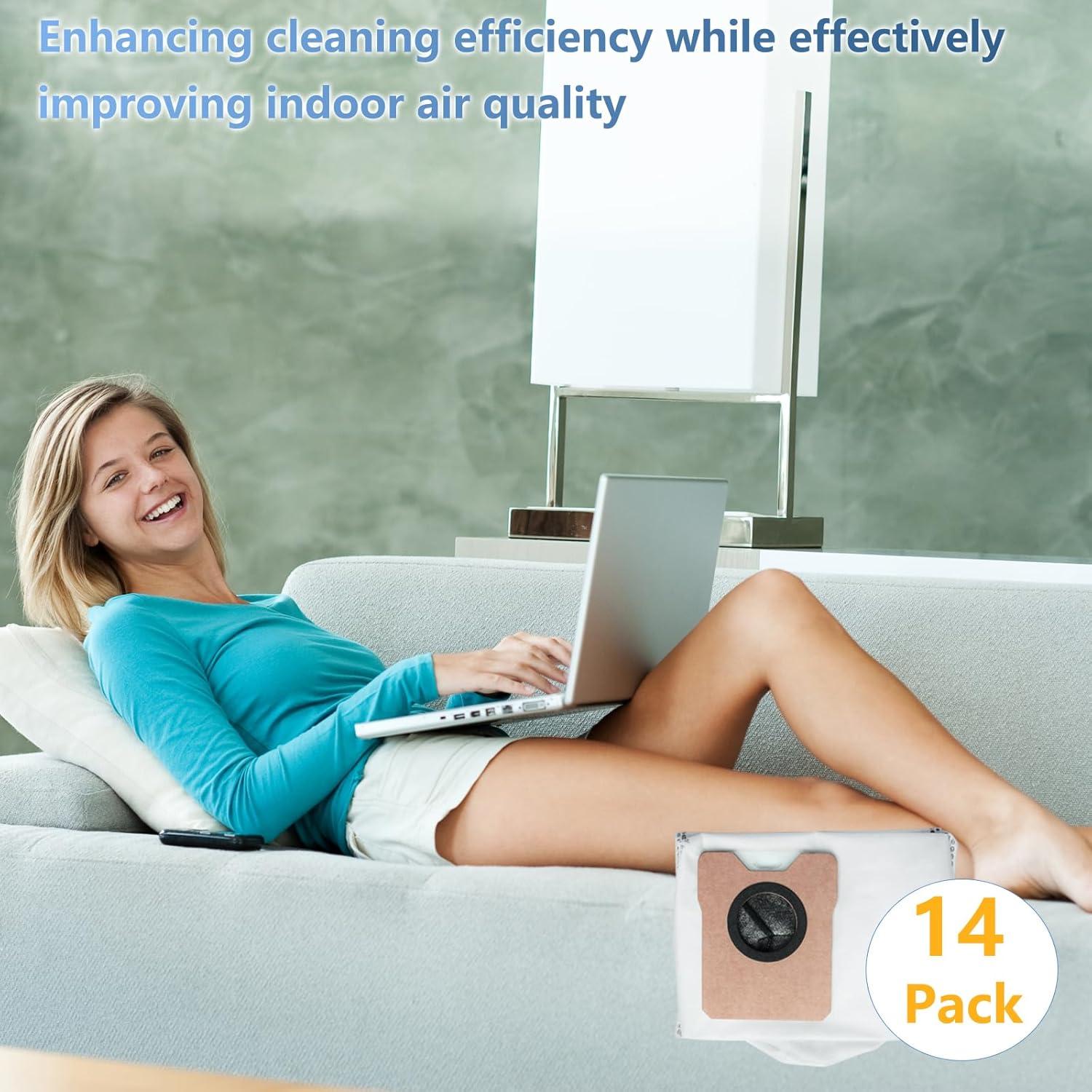 Bolsas de Polvo Lavacum para Eufy C20/C10 - Paquete de 14, 3.1L